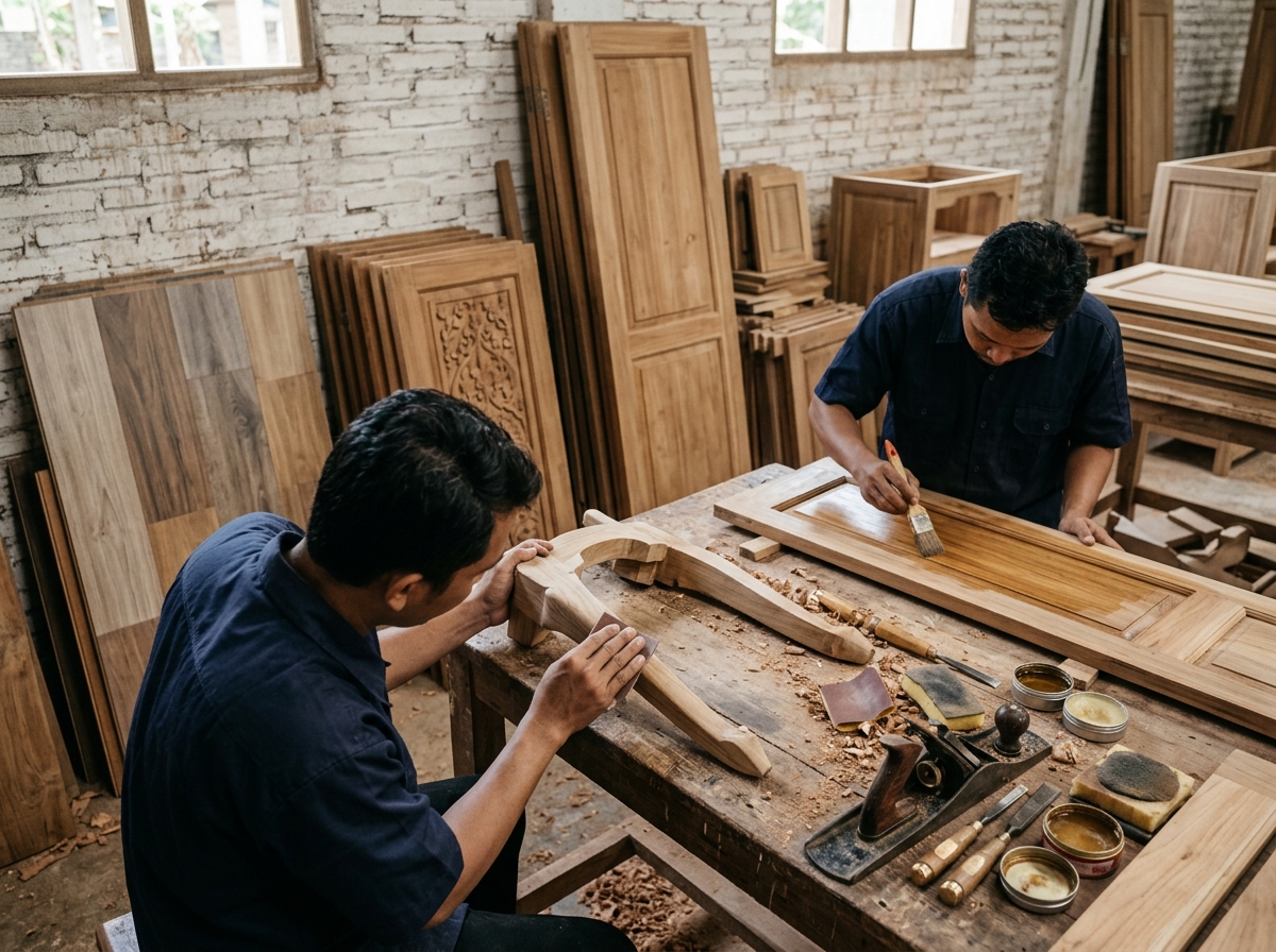 Teak furniture and joinery production in Jepara, Indonesia