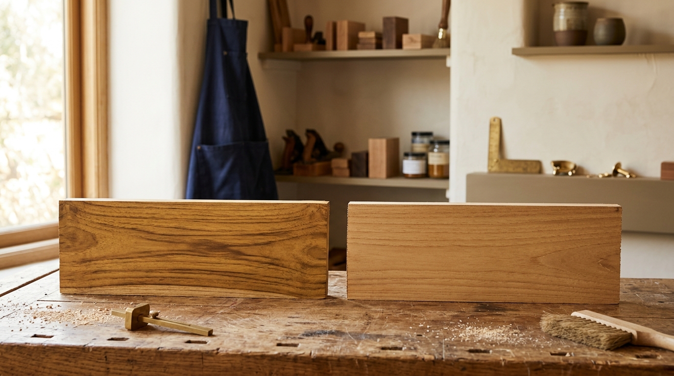 Indonesian and Vietnamese teak wood samples compared — Indonesia vs Vietnam teak furniture
